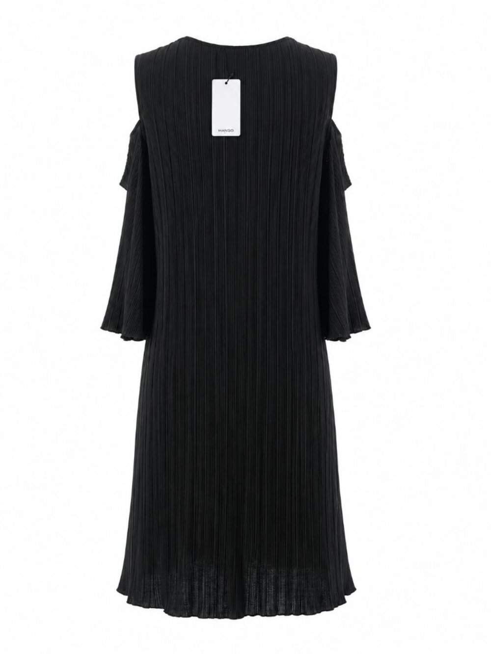 Mango Suit Women's Black Pleated Cold Shoulder Dress, XS - Picture 4 of 6
